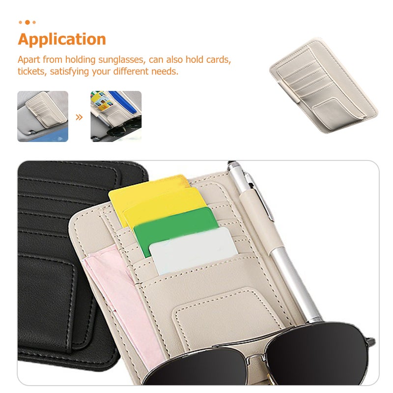 Sun Visor Glasses Holder Automotive Card Holder Storage Organizer Accessory - Image 4