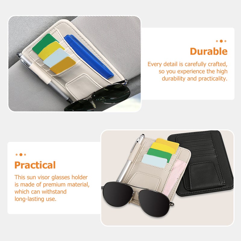 Sun Visor Glasses Holder Automotive Card Holder Storage Organizer Accessory - Image 5