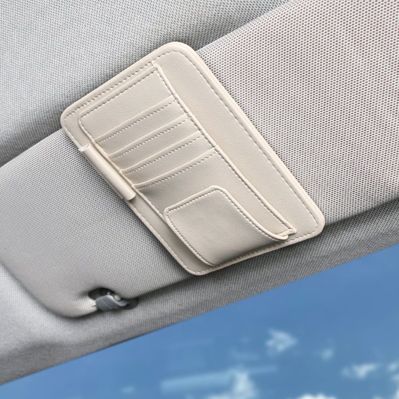 Sun Visor Glasses Holder Automotive Card Holder Storage Organizer Accessory - Image 1