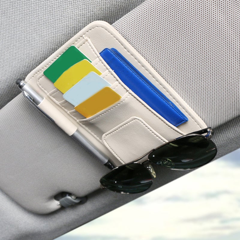 Sun Visor Glasses Holder Automotive Card Holder Storage Organizer Accessory - Image 3