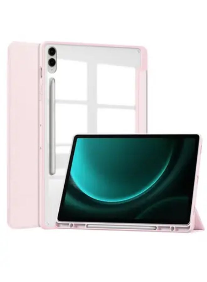 Hybrid Slim Case For Samsung Galaxy Tab S10 Lite / S10 FE / S9 FE 5G 10.9 inch, Clear TransparentShell Case with S Pen Holder For Samsung Galaxy S10 Lite SM-X400 / SM-X406B Pink