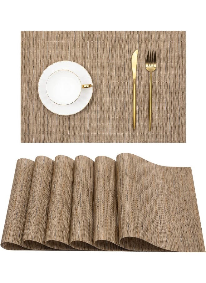 NIBEMINENT 2pcs Vertical Bamboo Series Placemat Waterproof And Oil-proof Heat Insulation Pad  - Image 1