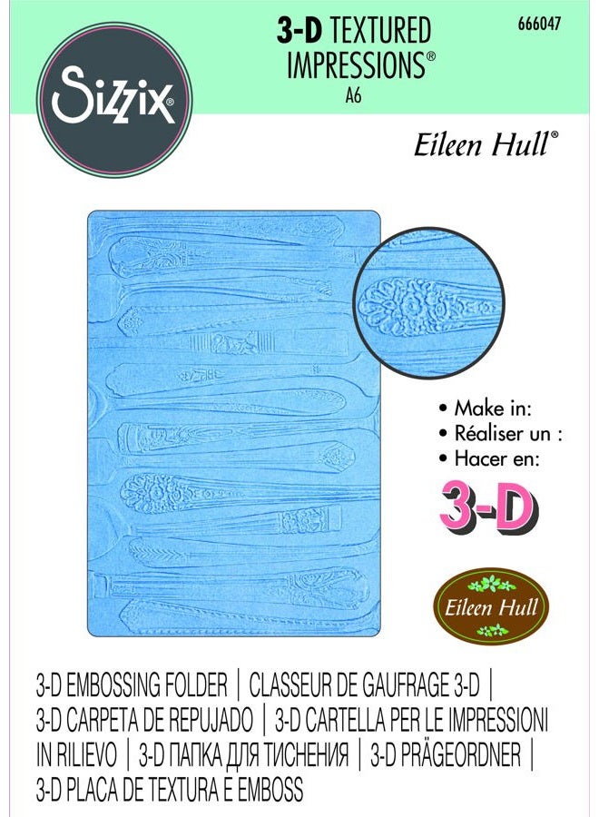 Sizzix مجموعة قوالب النقش ثلاثية الأبعاد بتصميم فضي من إيلين هول، مقاس واحد - Image 3