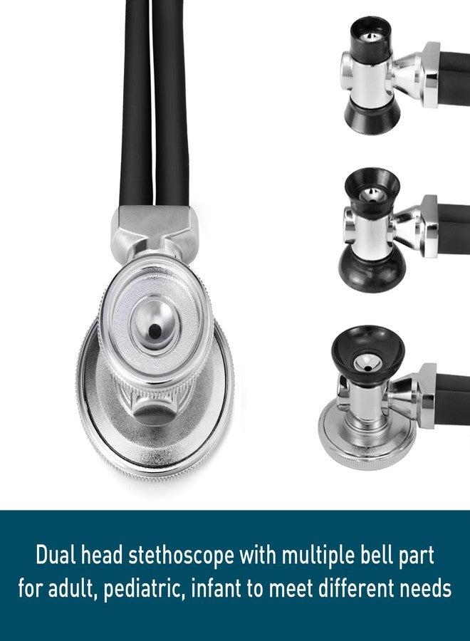 SCIAN Stethoscope Sprague Rappaport for Doctors, Nurses, Med Students, and Home Use, Multi-Functional Cardiology Stethoscope Dual Head with Adult, Pediatric, and Infant Convertible Bell (Black) - Image 4