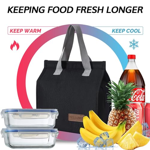 TELLUMO Lunch bag, Insulated Lunch Bag for Women Men Large Lunch Box Container Reusable Leakproof Tote for Office, Work, School, Beach or Travel (Dark) - Image 2