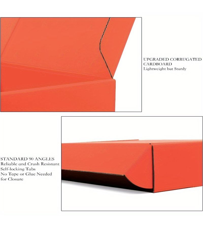 15 Orange Corrugated Small Cardboard Shipping Boxes 9x6x2 Inches for Gift Packaging - Image 2