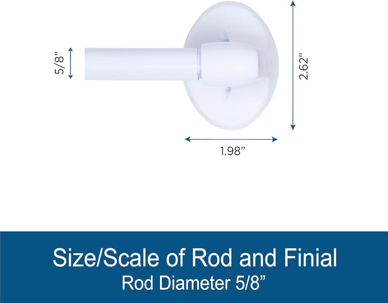 Kenney 5/8" Multi-Use Adjustable Magnetic Curtain Rod, 16-28", White - Image 4