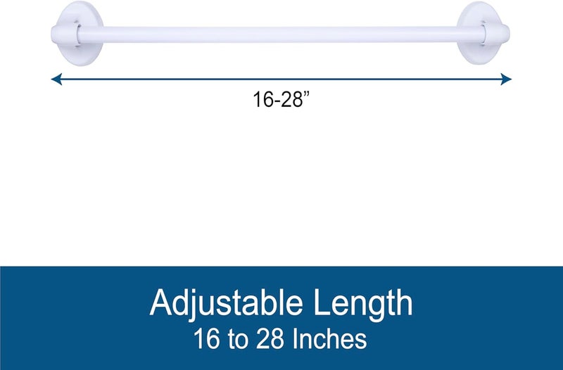 Kenney 5/8" Multi-Use Adjustable Magnetic Curtain Rod, 16-28", White - Image 5