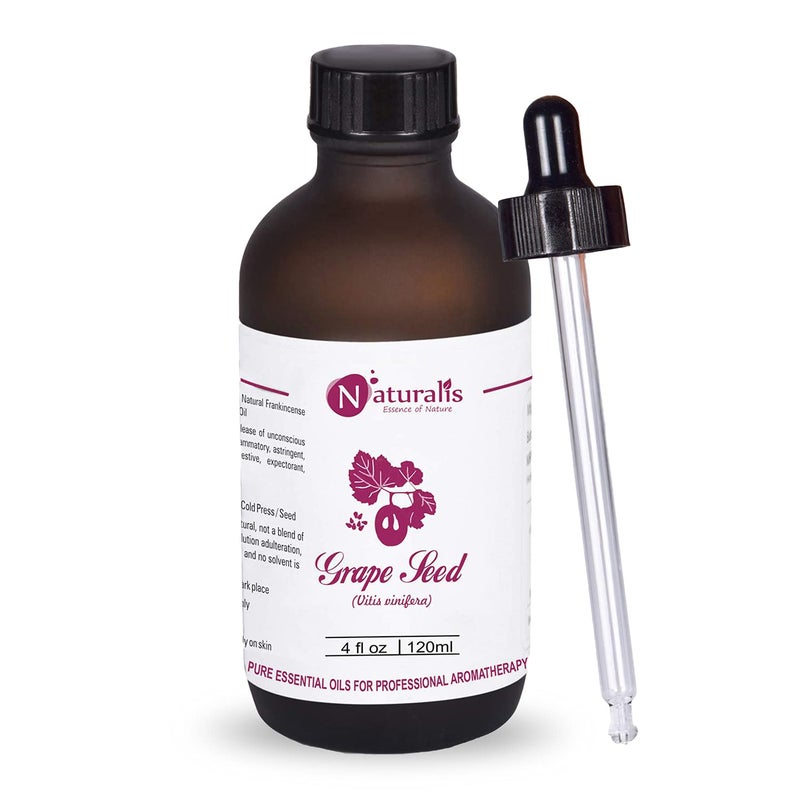 Naturalis Essence Of Nature Cold Pressed Grapeseed Oil 100 Pure And Natural Carrier Oil Grape Seed Oil For Skin And Hair  120Ml - Image 1