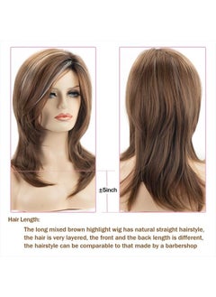 Long Mixed Brown Highlight Synthetic Wigs for Women Layered Ombre Brown Wig with Dark Roots Straight Hair Wig - pzsku/Z2B84EF4213BB9C6DAD6BZ/45/_/1679028905/0b0193c9-fa30-40e5-bb15-d9545c0287c4