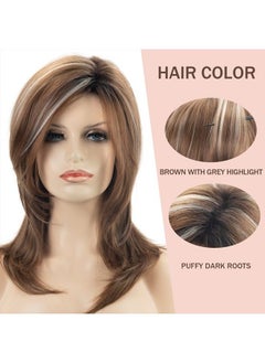 Long Mixed Brown Highlight Synthetic Wigs for Women Layered Ombre Brown Wig with Dark Roots Straight Hair Wig - pzsku/Z2B84EF4213BB9C6DAD6BZ/45/_/1679028907/8e690fbc-858e-45fe-8f50-e2996f1fb7fb