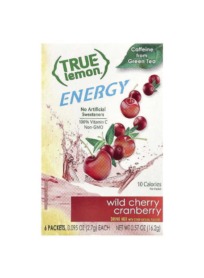 True Citrus ترو سيتروس، ترو ليمون®، طاقة، كرز بري وتوت بري، 6 عبوات، 0.095 أونصة (2.7 جرام) لكل منها - Image 1