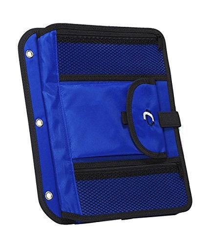 Case It 5-Tab Binder Accessory, 5-colored tabbed, 6 pocket expanding file, fits any standard 3 ring letter size binder, additional zippered mesh pockets for pen storage, ACC-21, Blue - Image 3