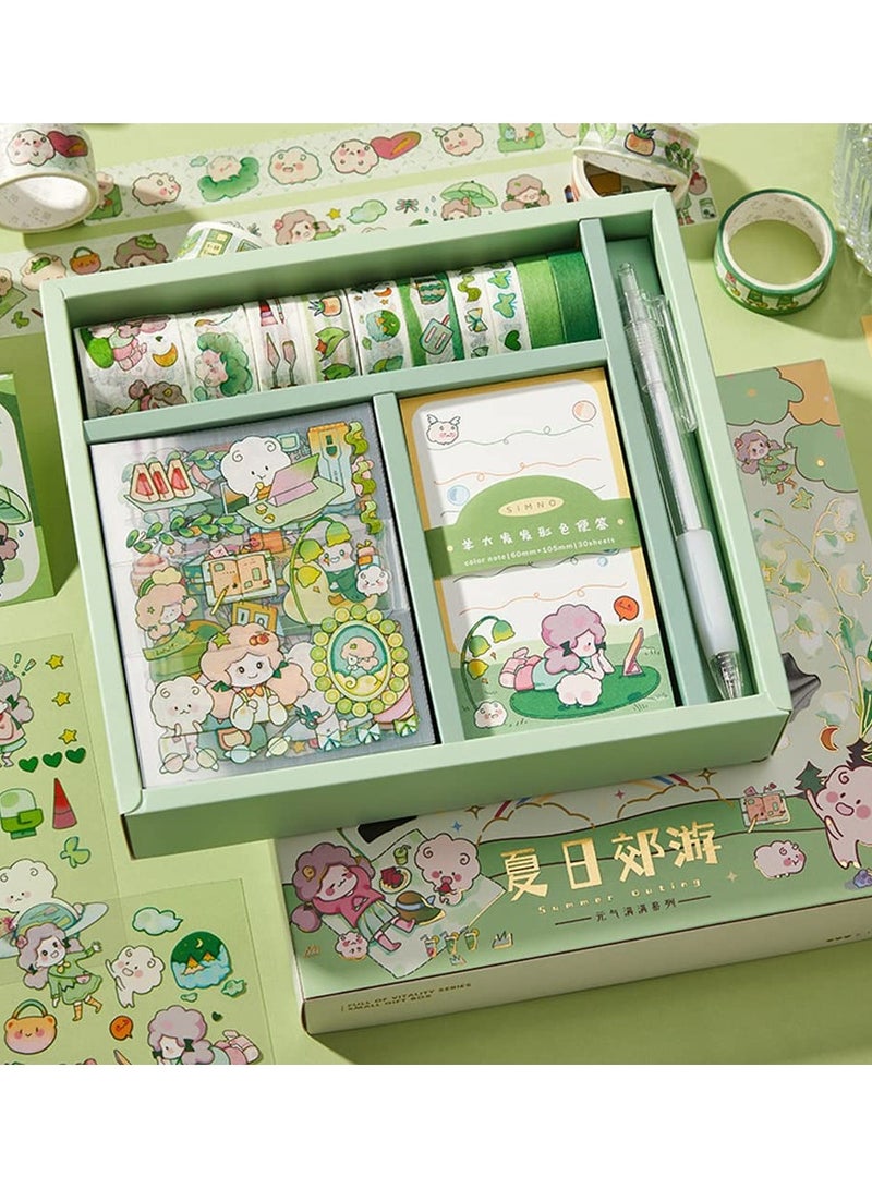 Cute Washi Tape Memo Pad Stickers Set, Gift Wrapping, Aesthetic Supplies, Planners, Bullet Journal - Image 2