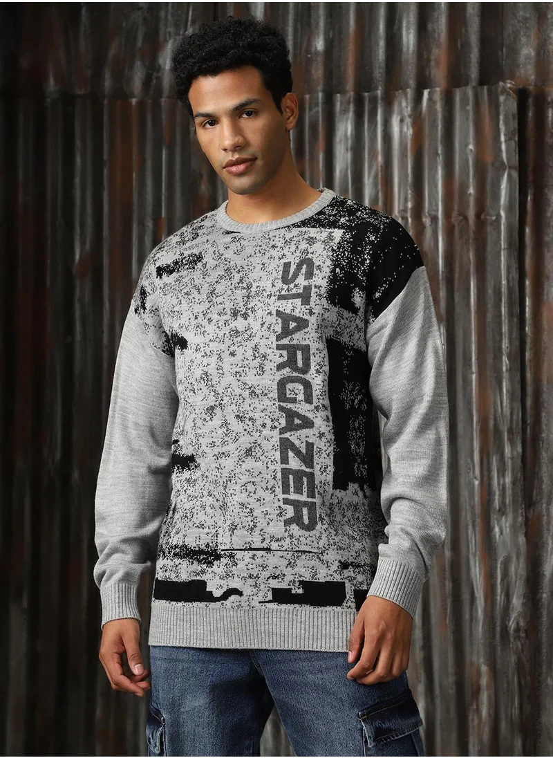 HIGH STAR Men's Multicoloured 100% Acrylic Solid Sweater