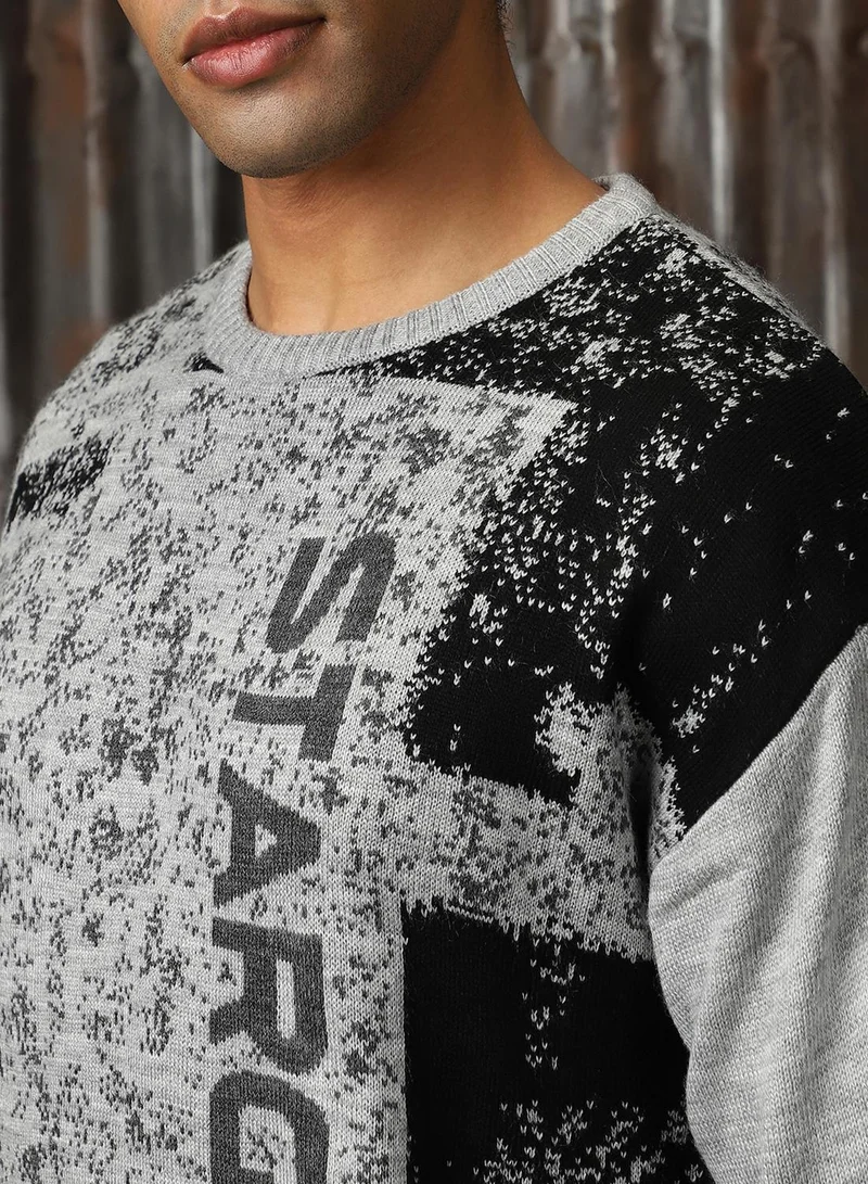 HIGH STAR Men's Multicoloured 100% Acrylic Solid Sweater