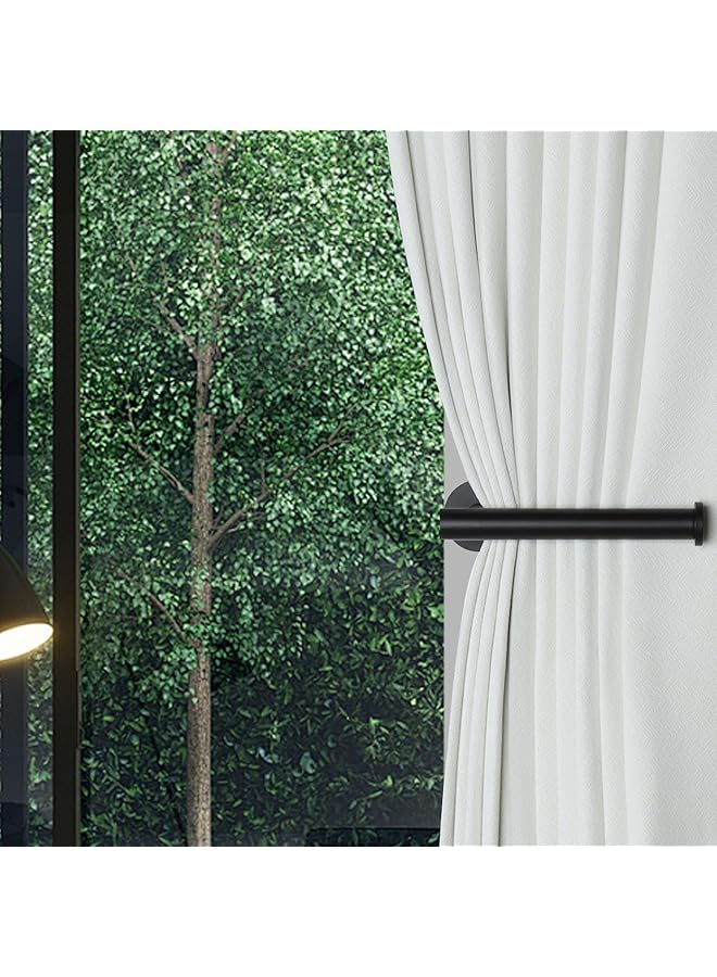 إيروريكس حاملات ستائر معدنية ذاتية اللصق، خطافات ستائر بدون حفر، حاملات ستائر للأبواب والنوافذ، خطافات متعددة الأغراض للمنزل، قطعتان باللون الأسود - Image 4