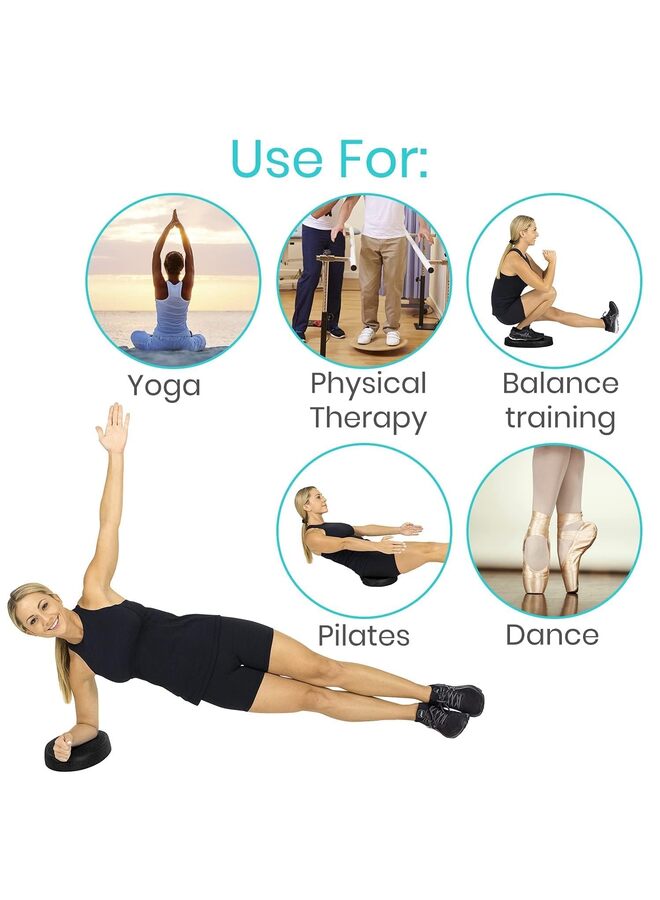 Oval Balance Pad, Wobble Cushion For Physical Therapy and Rehabilitation Equipment Soft Stability Trainer Foam for Workouts Yoga Core Strength and Pilates Device for Adult Kids (BLACK) - Image 4