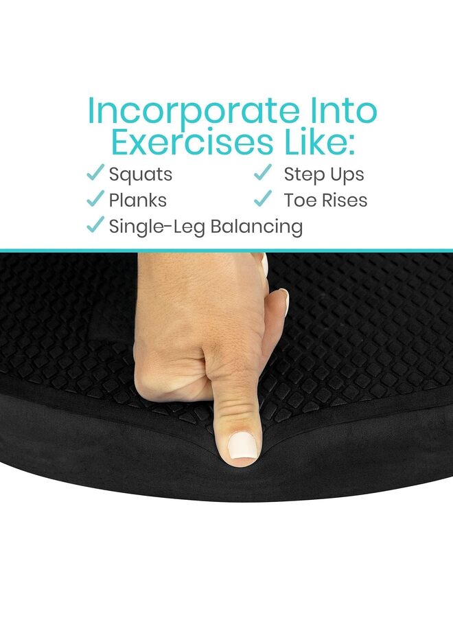 Oval Balance Pad, Wobble Cushion For Physical Therapy and Rehabilitation Equipment Soft Stability Trainer Foam for Workouts Yoga Core Strength and Pilates Device for Adult Kids (BLACK) - Image 2