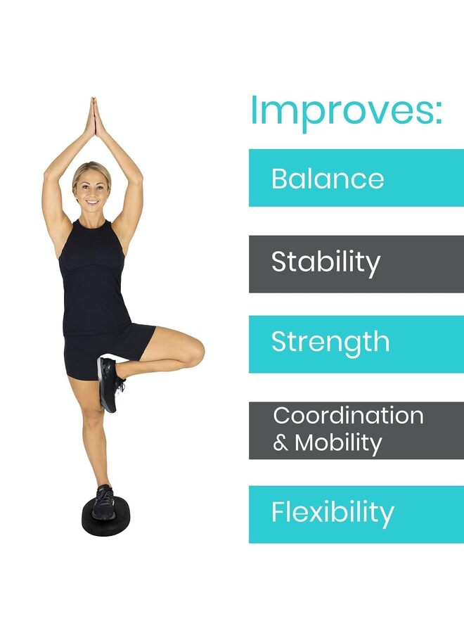 Oval Balance Pad, Wobble Cushion For Physical Therapy and Rehabilitation Equipment Soft Stability Trainer Foam for Workouts Yoga Core Strength and Pilates Device for Adult Kids (BLACK) - Image 3