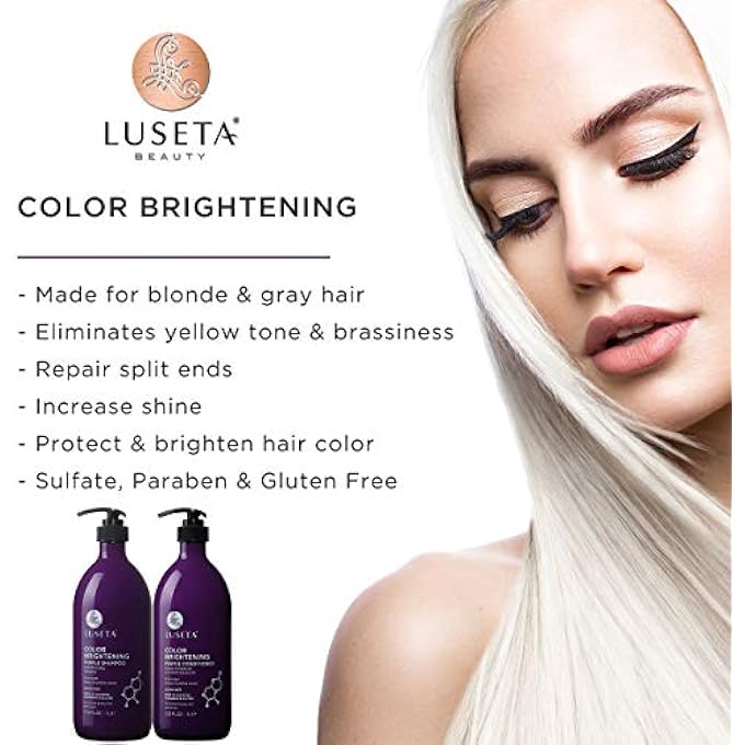 Luseta PURPLE SHAMPOO PROTECTS, BALANCES AND TONES THE BLEACHED, COLOUR TREATED, SILVER, BRASSY AND BLONDE HAIR, SULPHATE & PARETEEN FREE 1000ML - Image 3