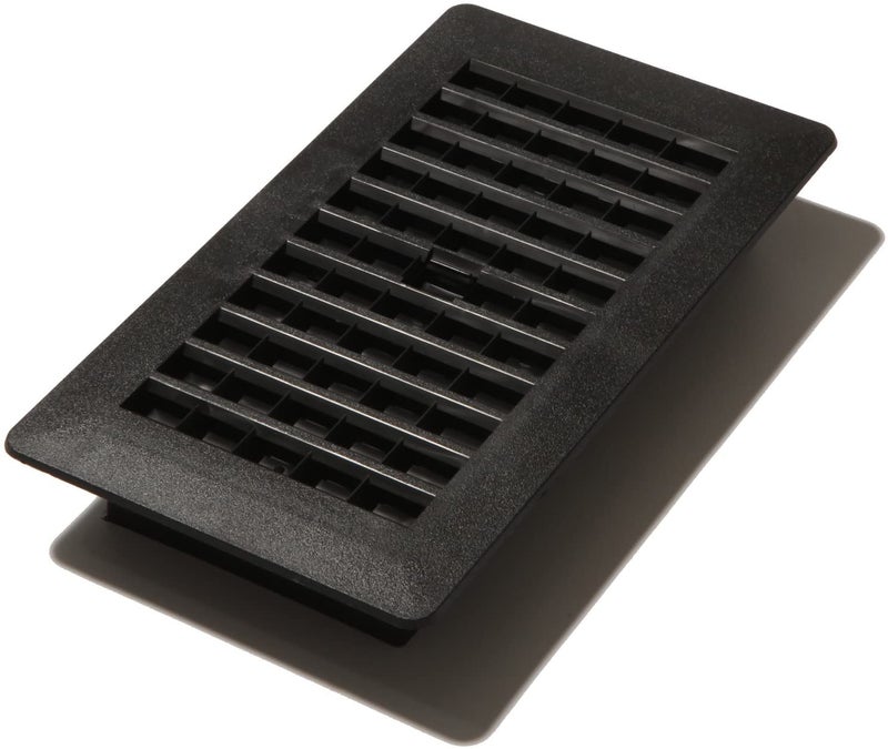 Decor Grates PL408-BLK 4-Inch by 8-Inch Plastic Floor Register, Black - Image 1