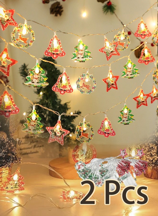 2 Pcs, 1.5 meters long,Santa Claus Decorative Lights Children's Room Bedroom Layout Atmosphere Lights Led String Lights String Lights Luminous Ornaments Lights - Image 1