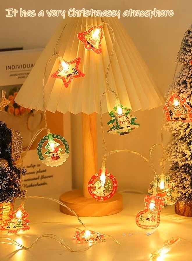 2 Pcs, 1.5 meters long,Santa Claus Decorative Lights Children's Room Bedroom Layout Atmosphere Lights Led String Lights String Lights Luminous Ornaments Lights - Image 2