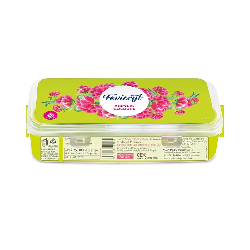 Pidilite Fevicryl Acrylic Colours Sunflower Kit Diy, Pearl Kit 6 Shades And Pastel Acrylic Colours Kit 6 Shades. Multisurface Colours | Gift For Artists, Students, Children - Image 5