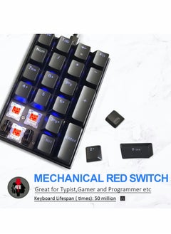 Y&D Number Pad, Mechanical USB Wired Numeric Keypad with Blue LED Backlit 21 Key Numpad for Laptop Desktop Computer PC Black (Blue switches)  - Image 2