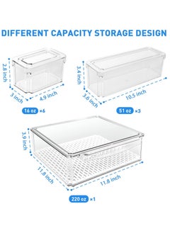 Arabest 10Pcs Fridge Organizer Bins with Lids, Vegetable & Fruit Storage Containers for Fridge Organization, Stackable Food Storage Containers and Pantry Organization  - Image 2