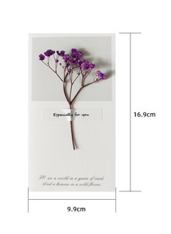 Beauenty Star Purple Greeting card Dried flowers Thank you little card 