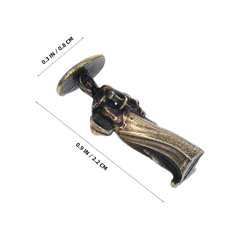 Light Gold Alloy Miniature Metal Figurines Set Of 2 Decorative Desktop Statues For Home Office - Image 3