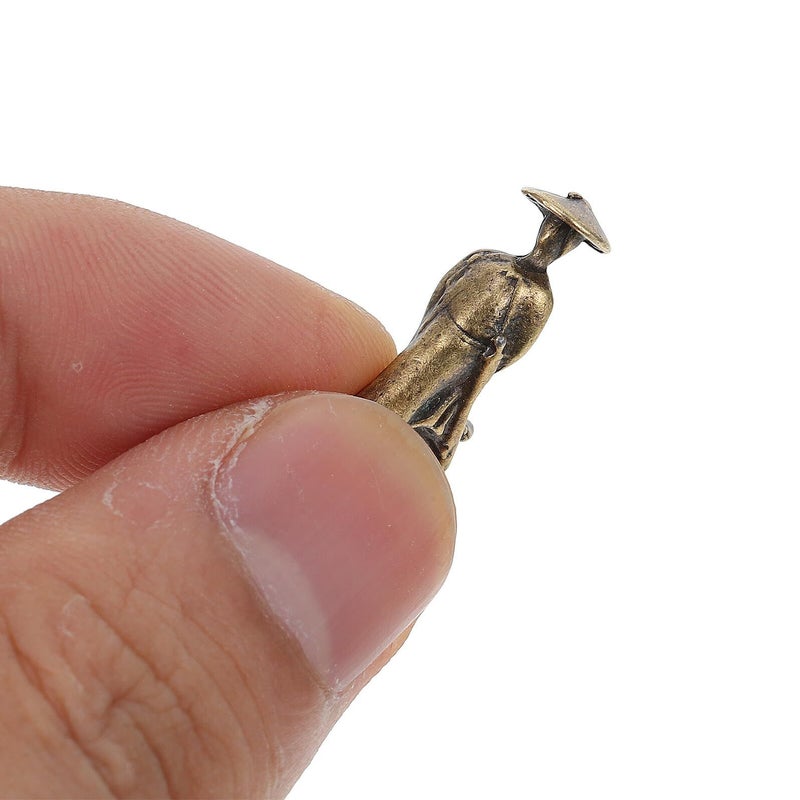 Light Gold Alloy Miniature Metal Figurines Set Of 2 Decorative Desktop Statues For Home Office - Image 5