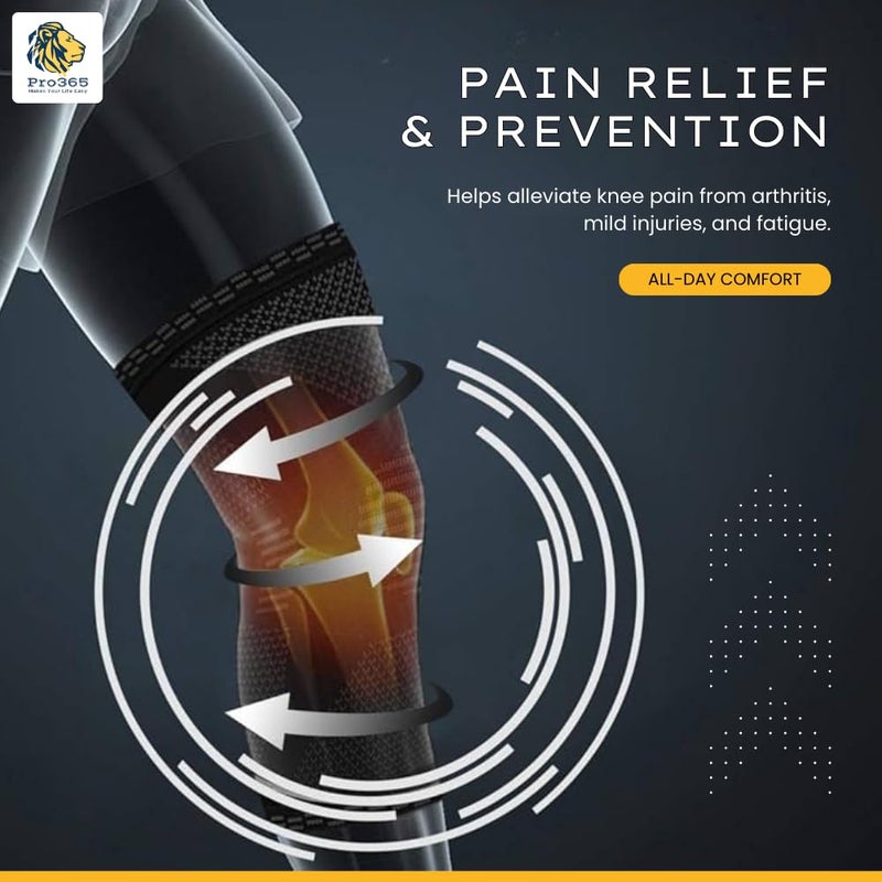 PRO365 Premium Gym Knee Cap| Advanced Pain Relief Brace| Supportive Guard| Stretchable Knee Pad| Protective Knee Band for Men & Women| Medium| - Image 4