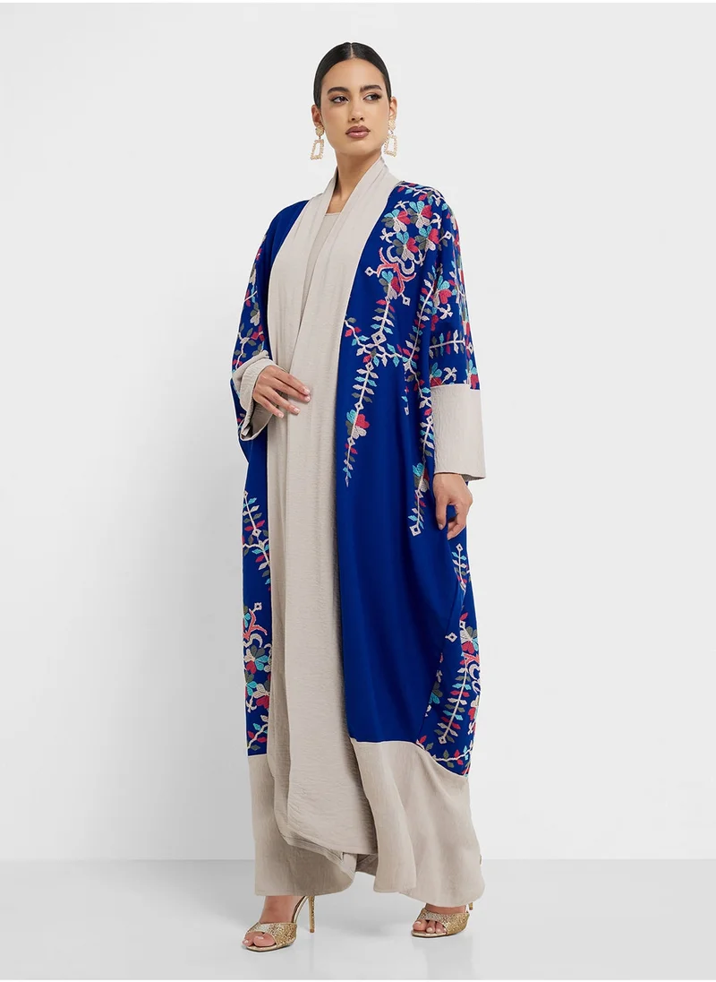 hayas closet Embroidered Abaya with Sheila