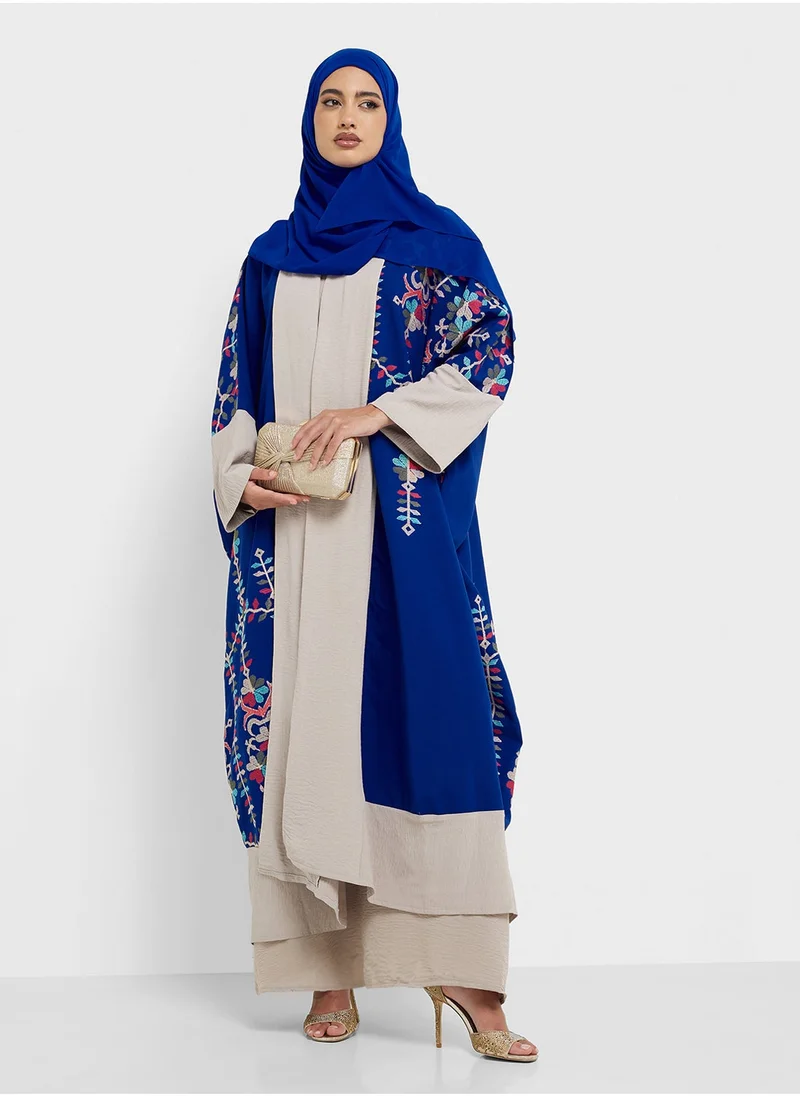 hayas closet Embroidered Abaya with Sheila