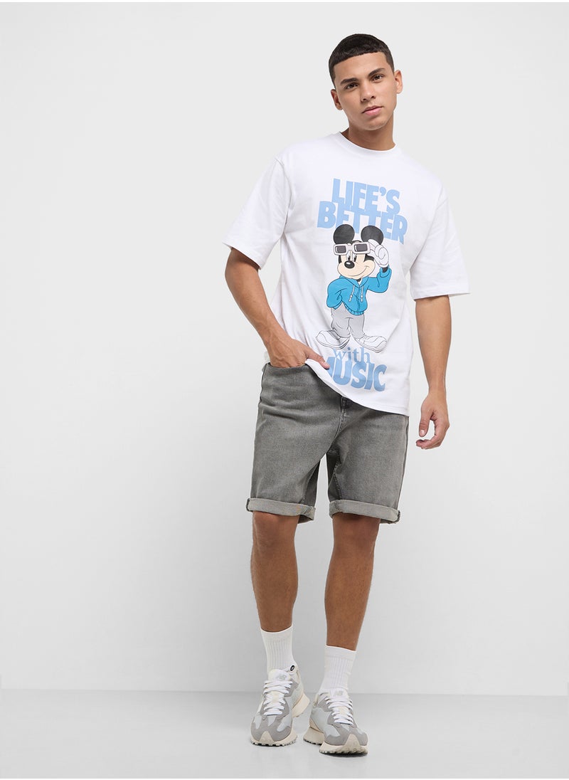Disney - Graphic Mickey Mouse Oversized T-Shirt - Image 1