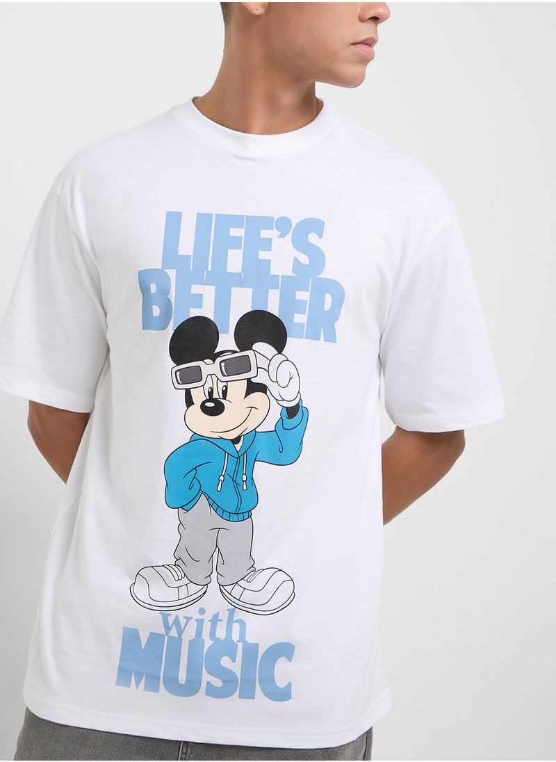 Disney - Graphic Mickey Mouse Oversized T-Shirt - Image 1