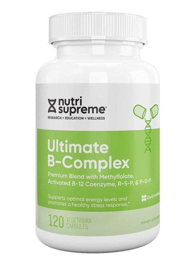 Nutri-Supreme Research - Nutri Supreme Ultimate B Complex, Energy Boosting Highly Absorbable Essential B Vitamins Blend with Methylfolate to Support Nervous System Function, 120 Capsules - Image 1