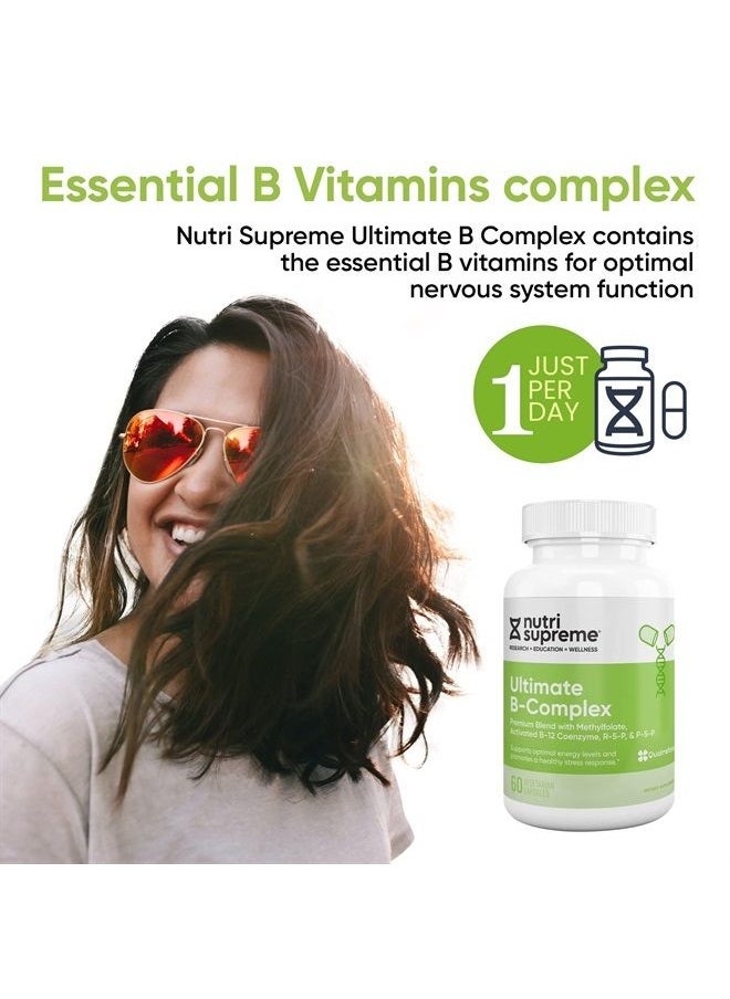 Nutri-Supreme Research - Nutri Supreme Ultimate B Complex, Energy Boosting Highly Absorbable Essential B Vitamins Blend with Methylfolate to Support Nervous System Function, 120 Capsules - Image 1
