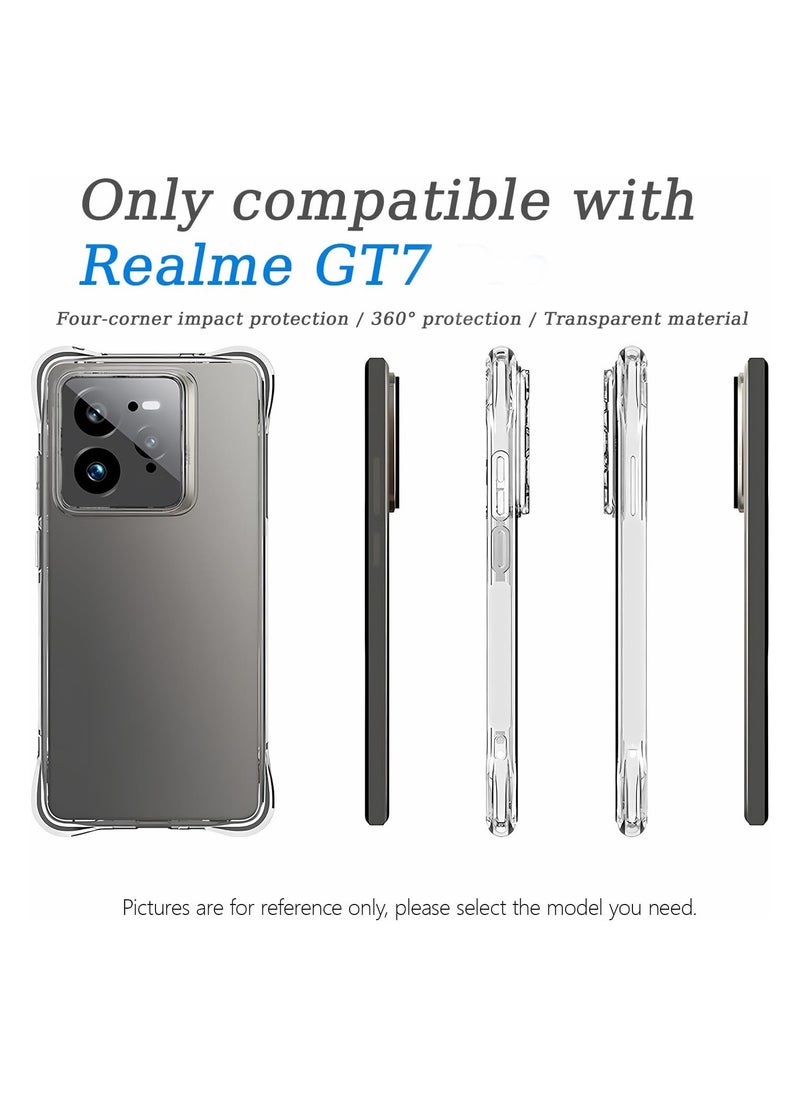 Generic Case for Realme GT 7 Clear TPU Four Corners Protection Cover Transparent Soft funda  - Image 2