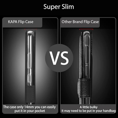 Kapa Noble Slim Magnetic Leather Flip Case Cover for Samsung Galaxy A56 | Card Holder Stand Flip Wallet Case (Black) - Image 5