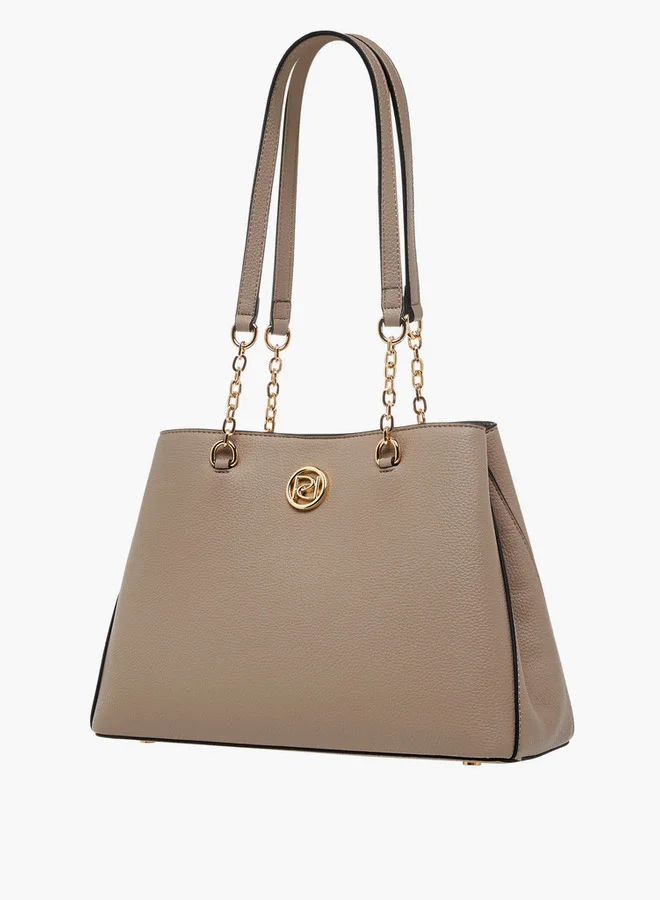 Paprika Textured Tote Bag with Zip Closure