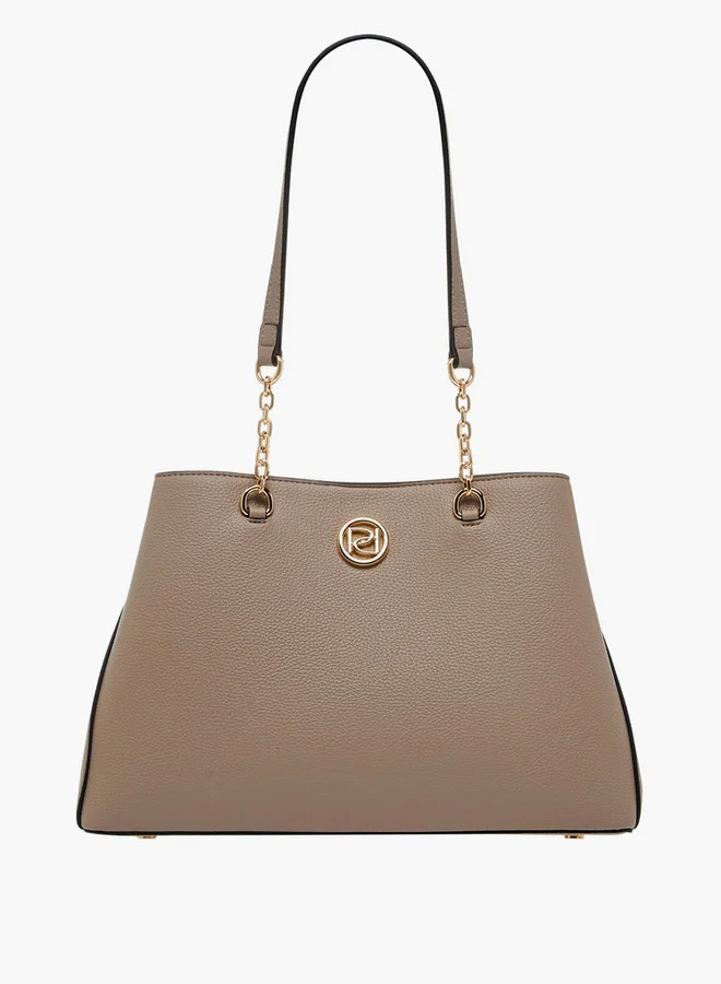 بابريكا Textured Tote Bag with Zip Closure