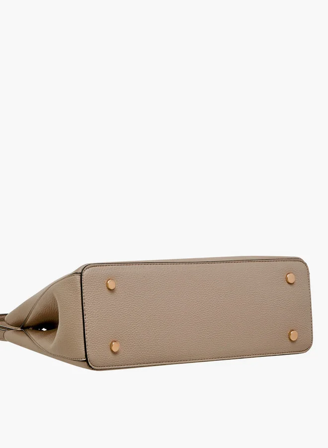 Paprika Textured Tote Bag with Zip Closure