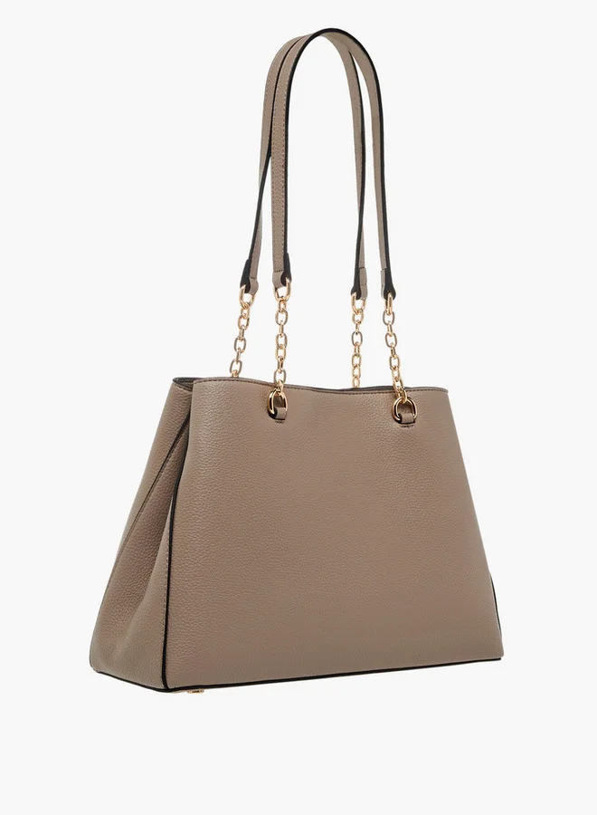 Paprika Textured Tote Bag with Zip Closure