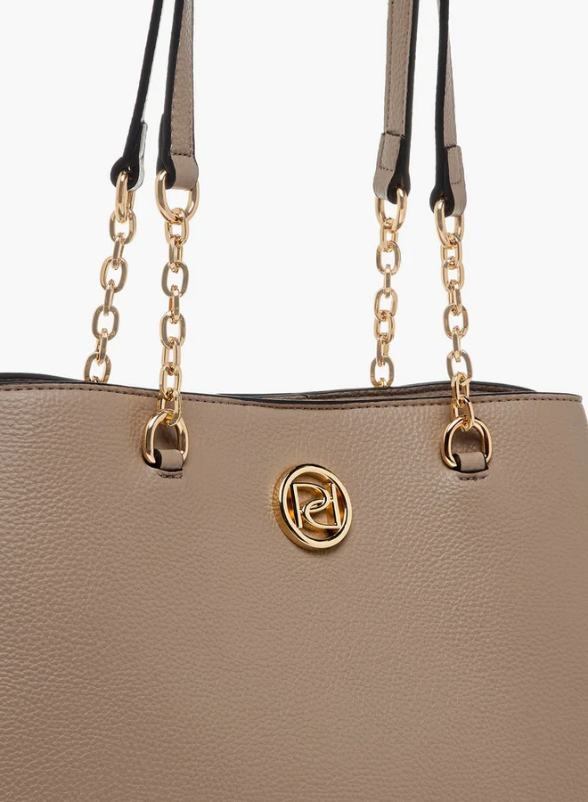 Paprika Textured Tote Bag with Zip Closure