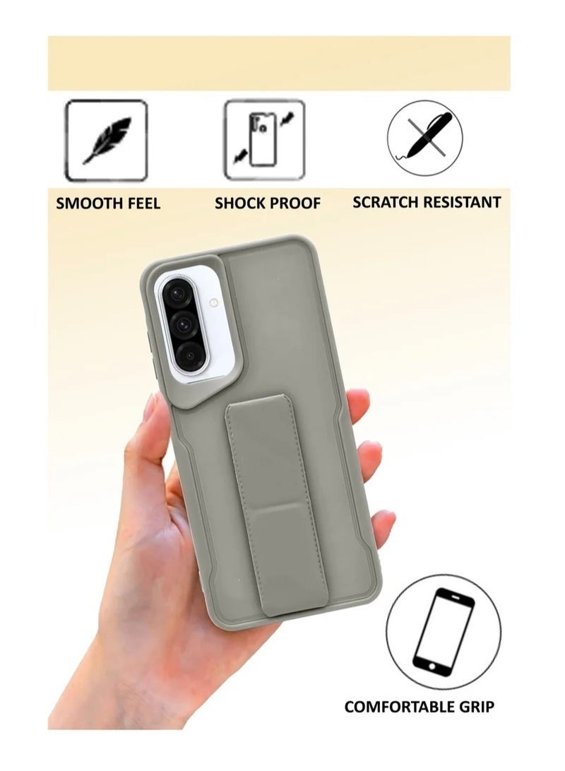 ELTRAZONE Case Cover For Samsung Galaxy A36 – 3 in 1 Magnetic Hand Grip Shockproof Protective Back Cover with Kickstand & Ring Holder | Slim Anti-Slip Design – Grey - Image 3