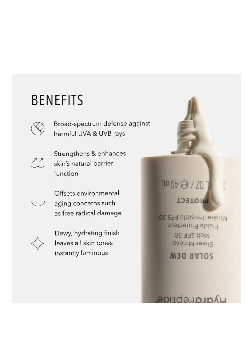 HydroPeptide - HydroPeptide Solar Dew Sheer Mineral Melt SPF30 Facial Moisturizer, Sunscreen & Primer, 1.35 Ounce - Image 1